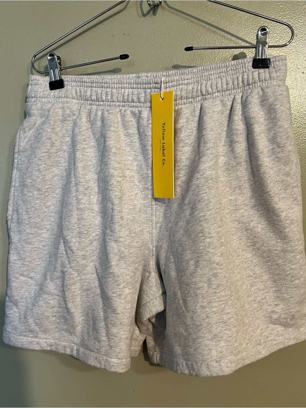 Yellow Label Co Unisex 100%  Cotton Lounge Shorts Draw String Gray L NWT
